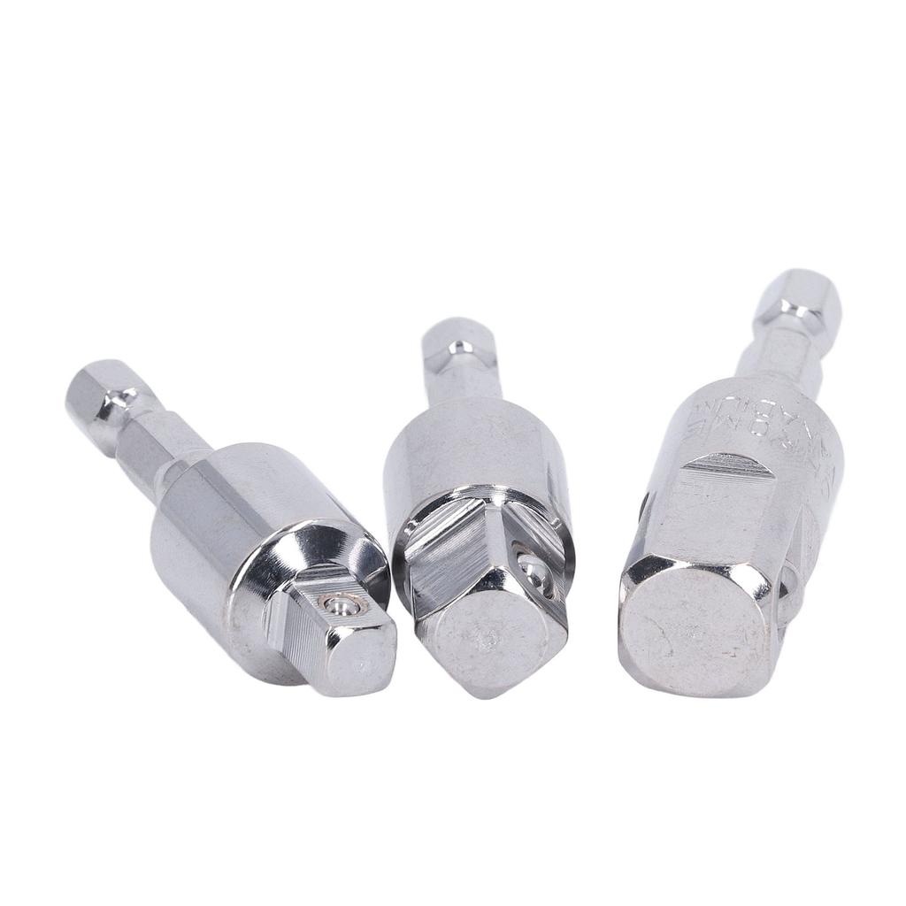 3Pcs 360 Degree Rotating Sleeve Connecting Rod Square Head Wind Batch Conversion Rod Electric Drill Tool Accessories