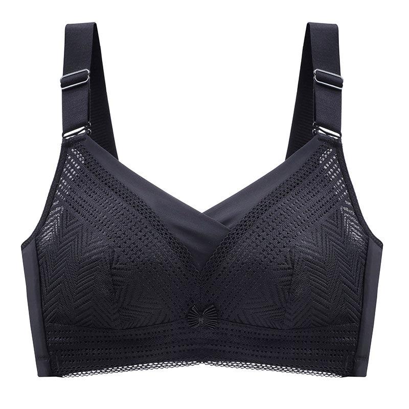 Large Size Bra for Women Thin Full Cup No Steel Ring Anti Sagging and Double Breasted Bra