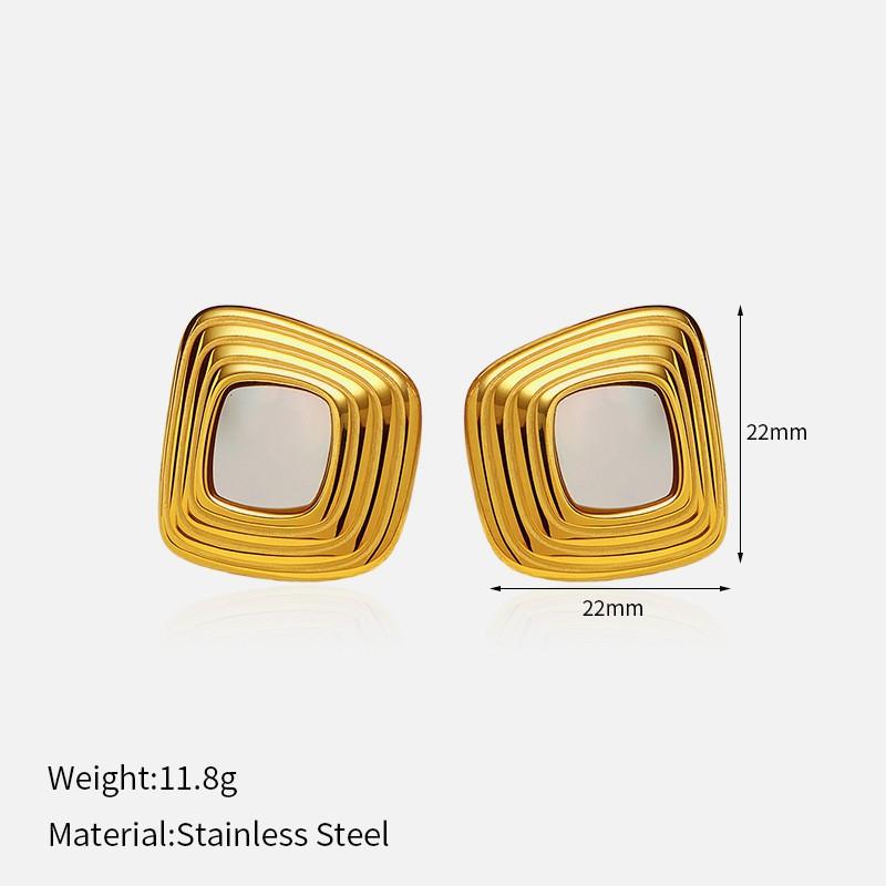 Ins Style Stainless Steel Earrings 18K Gold Plated Titanium Trendy Jewelry Men Women