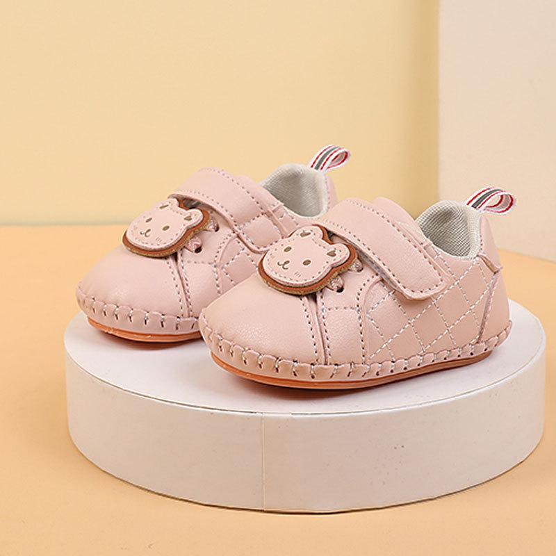 Baby Kleinkind Cartoon Leder Weichsohle Schuhe Für Laufanfänger Mit Klettverschluss