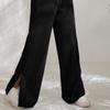 2026 New High-Waist Corduroy Pants, Women's Split Hem & Color Block Casual Trousers for Autumn Winter