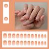 2025 Newest 24Pcs/Set Nail Art French Fake Nails Set With Glue Abs Plastic - Simple Short Nail Stickers