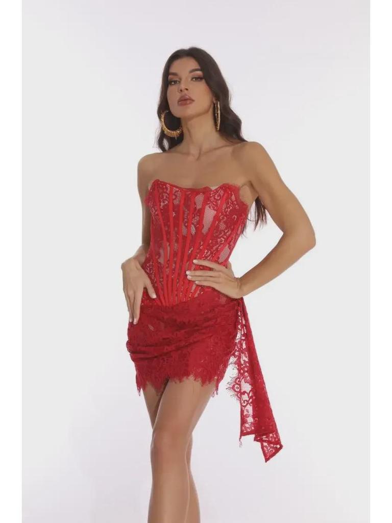 Špičkové evropské a americké trubkové šaty s krajkovým panelem - Elegantní dámská móda