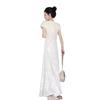 Elegant French Apricot Dress: Slimming, Waist-Cinching, High-End Design for Women - Summer Long Skirt