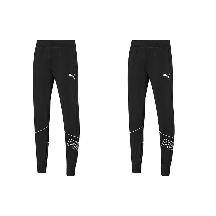 Puma Modern Sports Casual Printed Logo Jogger Knit Pants Men Bottoms Black 845630-01