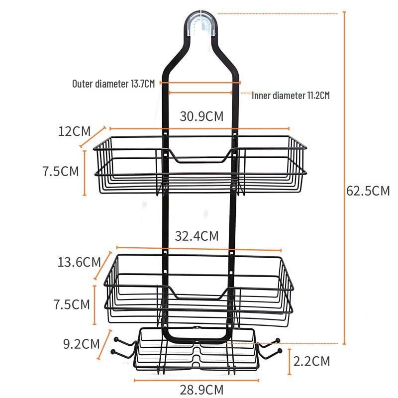 Non-Drill Bathroom Shower Rack Organizer for Toiletries