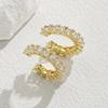 Fashion Copper Metal Zircon Ear Clip for Women Gold Plated Punk No Pierced Chunky C Shape Geometric Ear Cuff Stud Jewelry Gifts