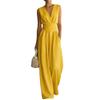 2026 Womens Sleeveless Solid Color High-Waist Wide-Leg Jumpsuit Elegant Casual Office Wear