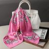 70cm Silk Feeling Brand Design Scarf Women Print Shawl Wrap Headkerchief Hijab Female Hair Hand Wrist Bandana Neck Tie