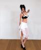 VINAJ Button Draped See-Through Skirt Cover-Up (White)