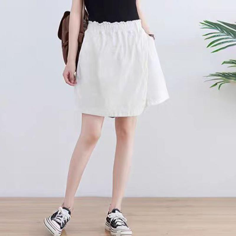 

ZANZEA Women Casual Elastic Waist Summer Loose Short Pants M белый