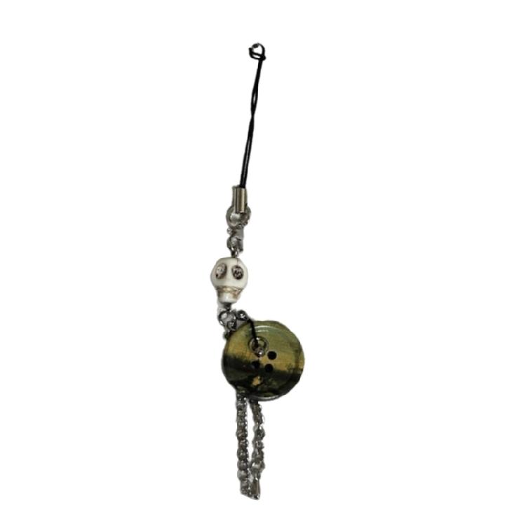 

Fashion Skull Button Hanging Pendant Phone Strap Y2K Bag Decoration for Girls жёлтый