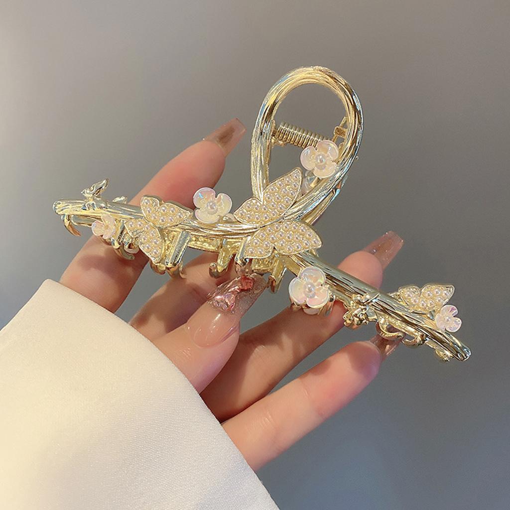Women Hair Claw Clip with Butterfly New Chinese Style Stable Grip Claw Clip for Hair DIY Accessory Hair Styling