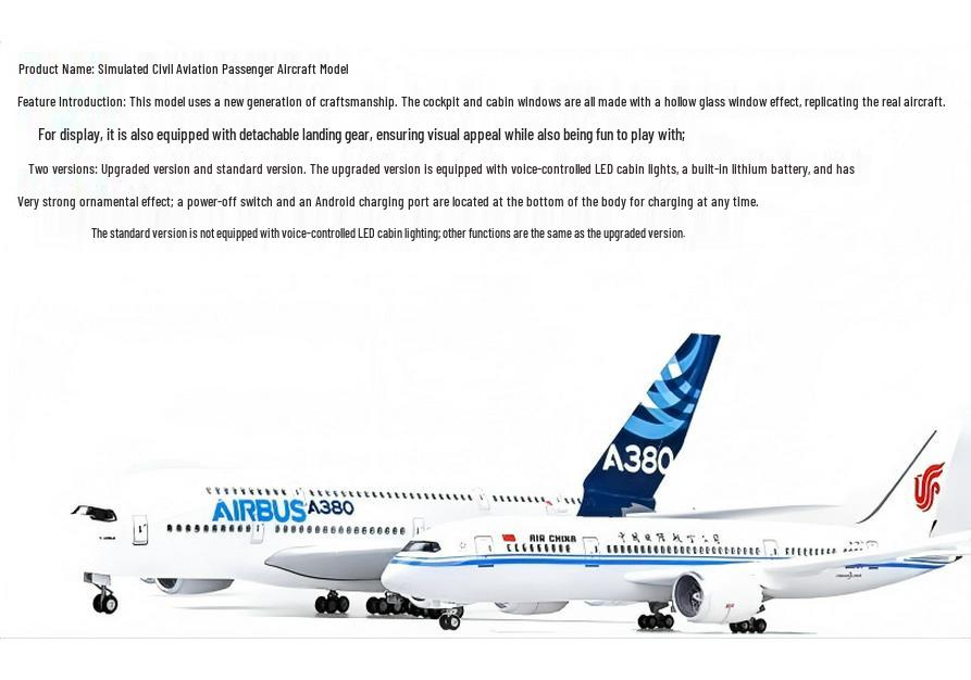 Air China 'Zichen Hao' Airbus A330 Model (1:135 Scale) with Wheels & Lights - 47CM Civil Aviation Passenger Aircraft Ornament.