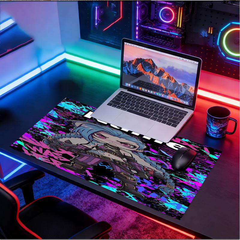 Custom Name Personalized Jinx Pattern Mousepad, Laptop PC Desk Mat, Decorative Desk Mat for Home Keyboard Pad Gift