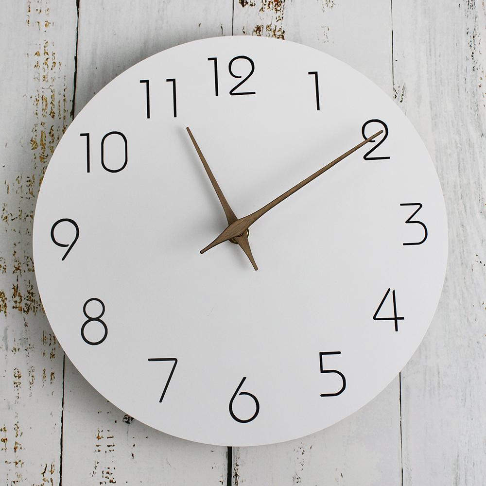 

Настенные часы в скандинавском стиле из белого дерева, простые, бесшумные, не тикающие, с точным временем, декоративные часы для комнаты, кухни, двора 10 inch белый