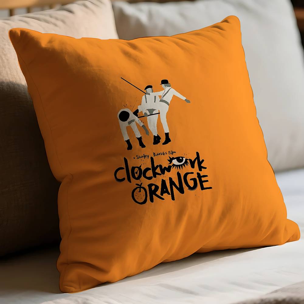 Uhrwerk Orange Kissenbezug Dekokissenbezug Nordischer Vintage-Stil Kissenbezüge Wohnzimmer Sofa Couch Sitz