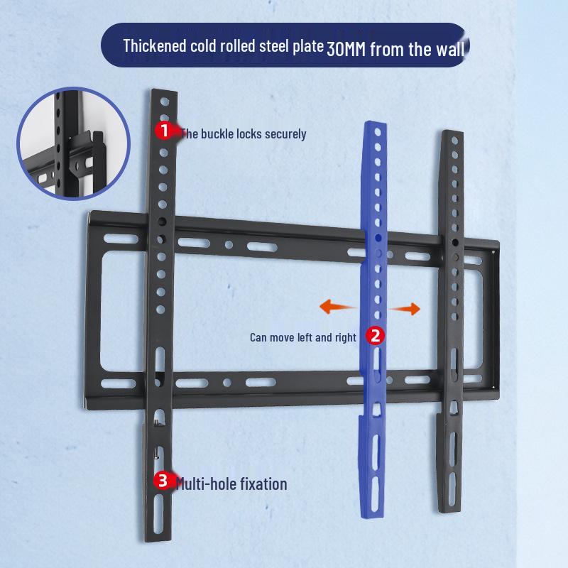 In Stock: Adjustable TV Wall Mount with 26-63 Inch Hole Spacing, Fixed Stand for Live Broadcasts.