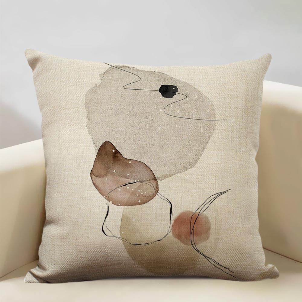 Geometric Abstract Lines Constitute The Perfect Pattern Art Decoration Cushion Cover Bedroom Sofa Office Pillow 45x45cm Linen