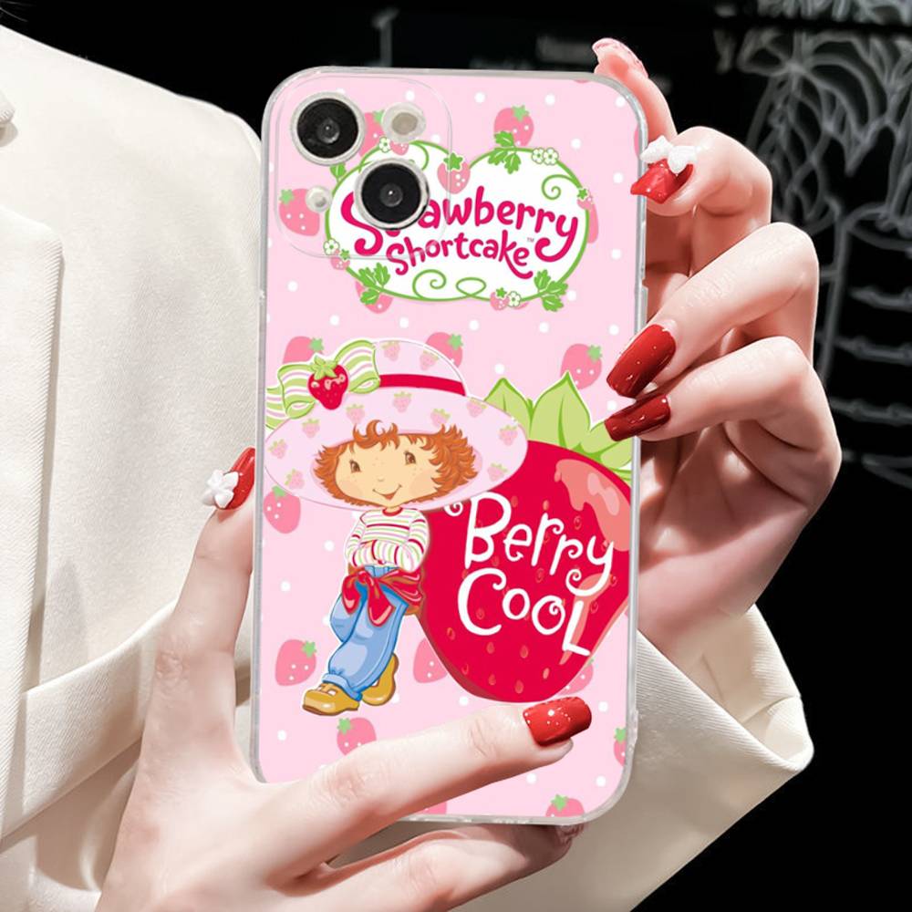 S-Strawberry Cartoon S-Shortcake Girl Case For Iphone 17 16 15 Pro Max 11 12 13 14 Pro Plus Phone Cover