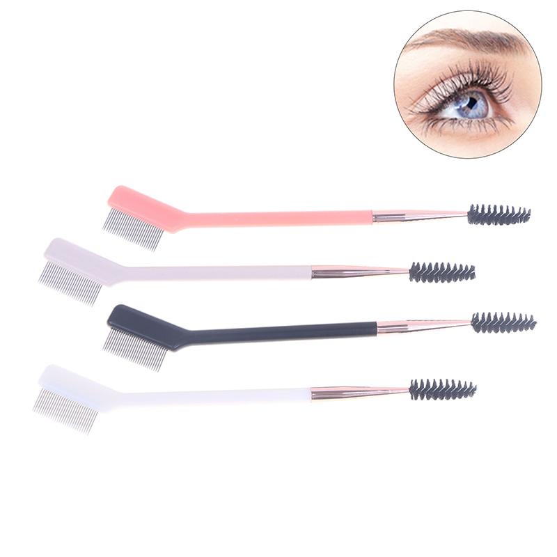 Double Headed Eyebrow Brush Steel Needle Eyelash Comb Contouring Eye Brow Eyeliner Makeup Brushes Eyes Blending Cosmetic Brushes