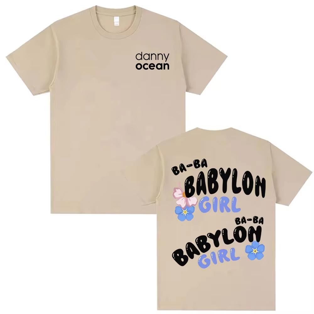 Rapper Danny Ocean Babyloh Girl T Shirt Unisex Women Casual Pure Cotton High Quality Tee Vintage Style Short Sleeved Top Streetwear