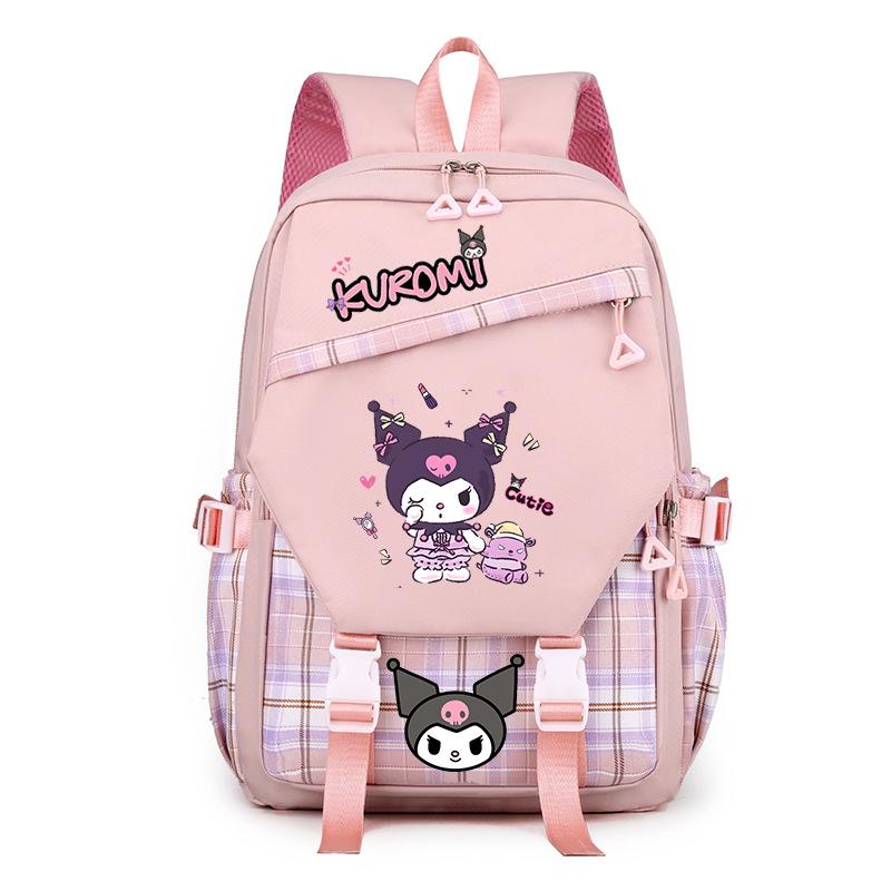Cool Lomi Kuromi Backpack Student Schoolbag Anime Cartoon Print Junior High School High School Large Capacity Schoolbag