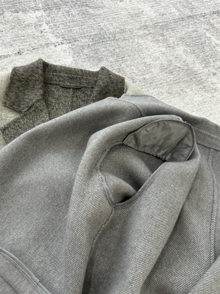 Palton de damă de lungime medie din cașmir dublu-fațetat, 100% lână, cu gradient, Toamnă/Iarnă 2024