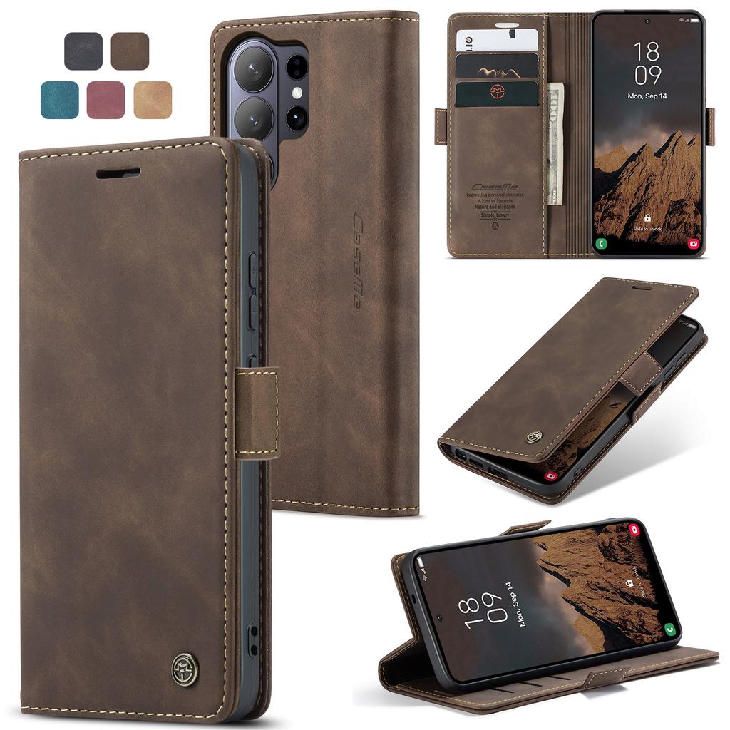 Business Cards Solt Magnet Wallet Leather Case For Samsung S26 Ultra S25 Plus S24 S23 A36 A56 A17 A07 Book Funda Stand Bag Cover