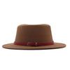 Autumn and winter new British men's top hat, flat-top woolen hat, European and American jazz hat, big-brimmed women's hat