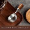 Accurate Measuring Spoon for Coffee Bean Features Comfortable Walnuts Wood Handle and Stainless Steel Construction
