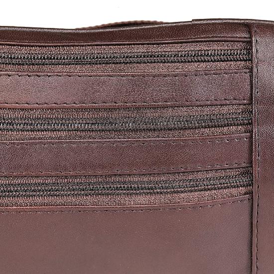 Noora Brown Leather Waist Bag & Pouch For Men's and Women's