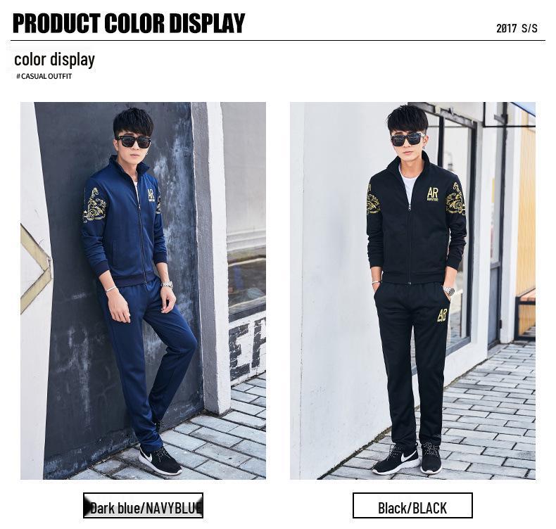 2025 Herren Slim Fit Koreanische Strickjacke: Frühlings-/Herbst-Freizeit-Sport-Sweatshirt-Set