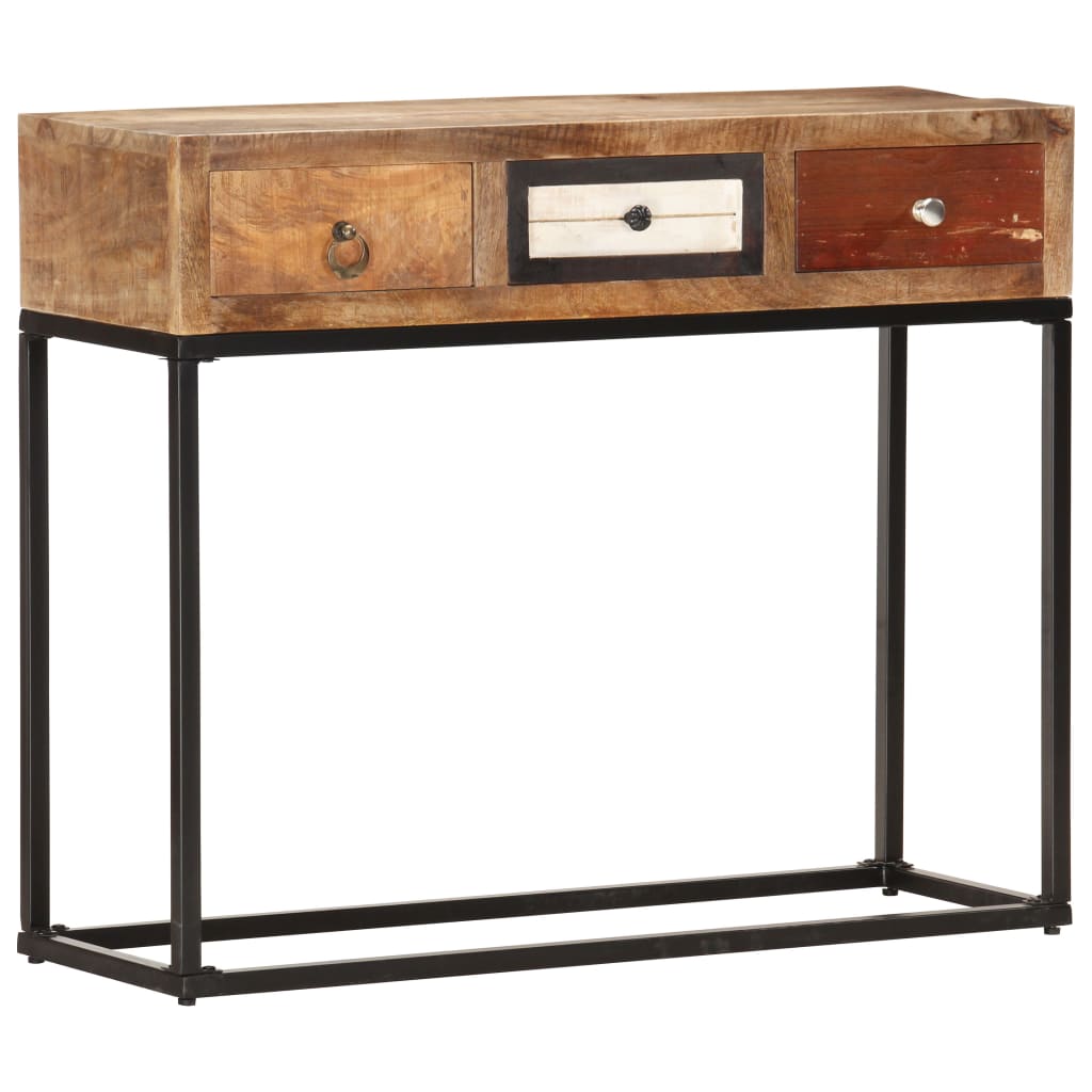 Golden Console Table 90 x 30 x 75 cm Solid Reclaimed Wood
