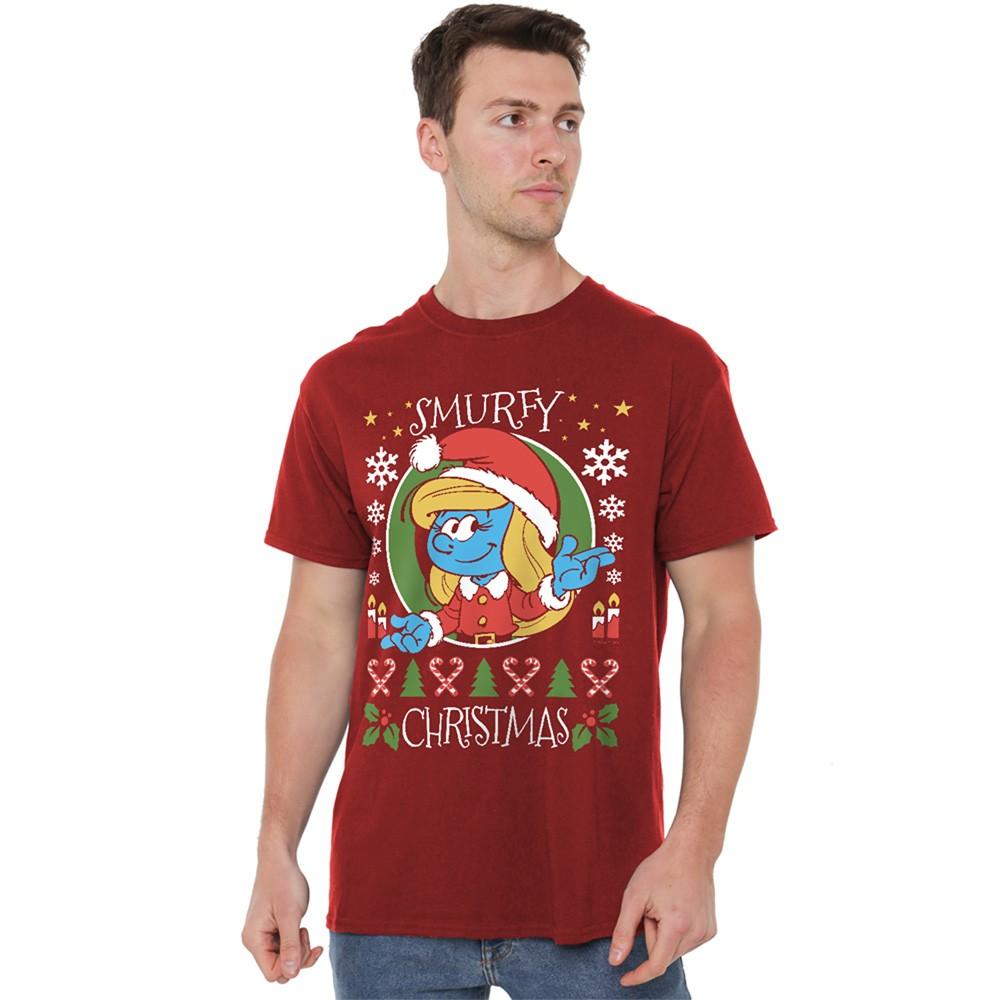 Smurfs Smurfy Christmas With Smurfette T-Shirt S-3XL Cardinal S
