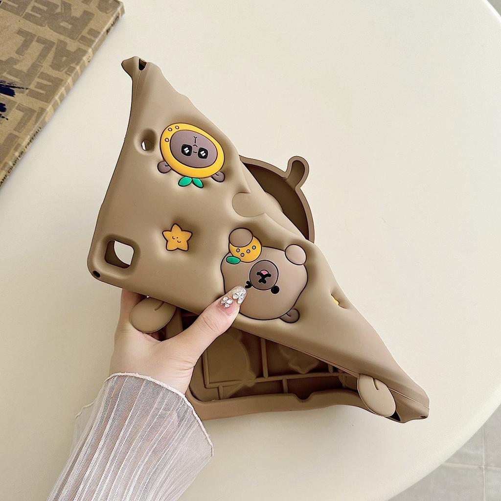 For IPad 9 8 7th Generation Child Case for IPad Air 2 3 4 5 6 10.9 Mini 6 Pro 11 Cartoon Telescopic Stand Silicone Tablet Case