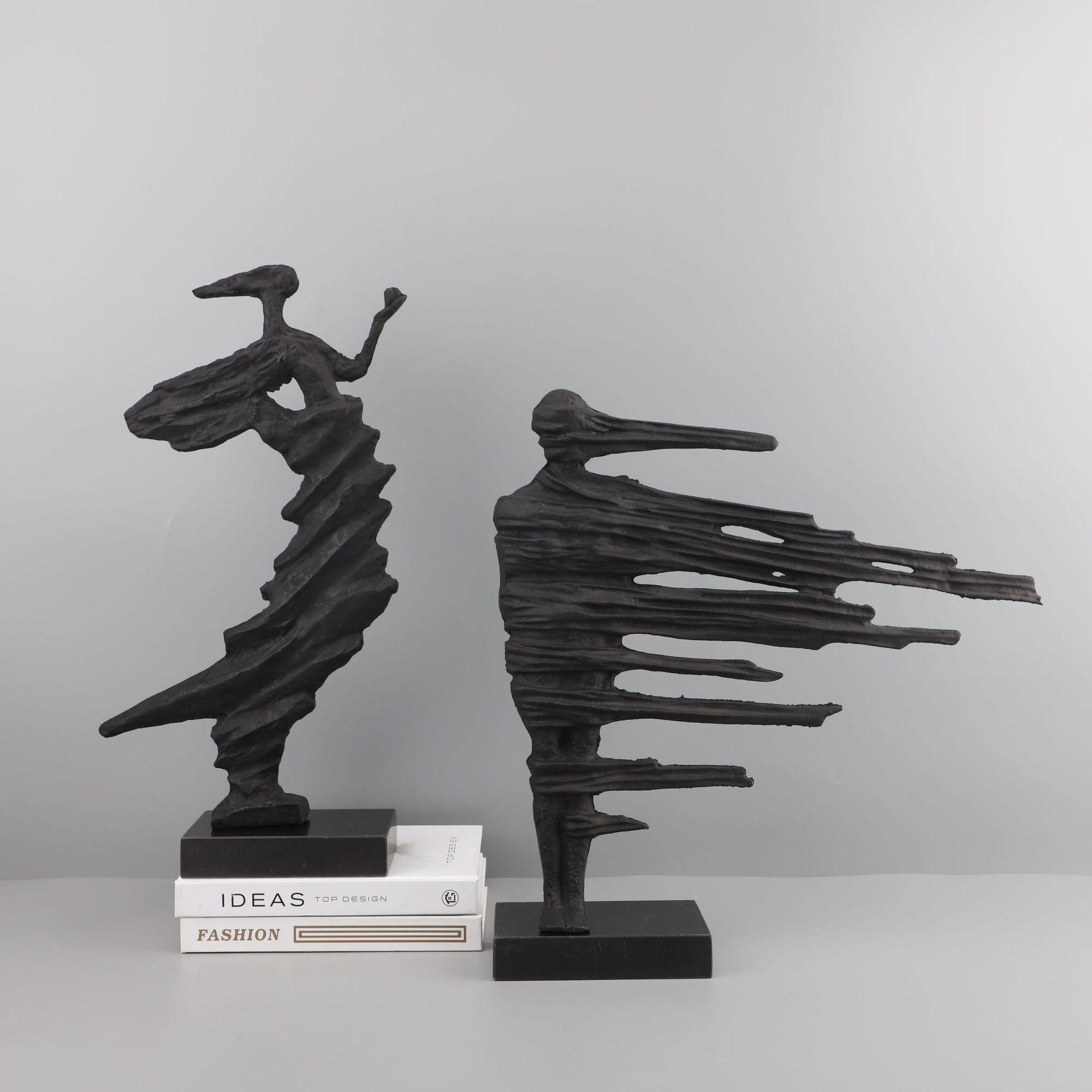 

Contemporary Chinese Black Abstract Figure Sculpture - Cast Iron Home Decor
