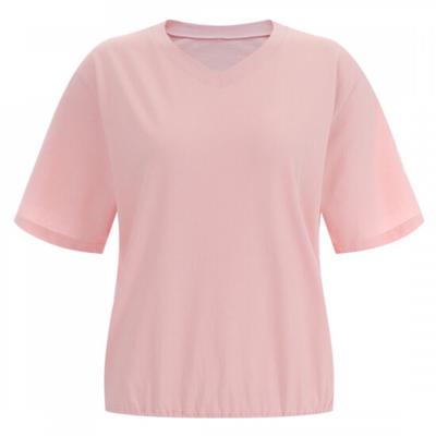 Shop   Women V Neck Bottom Elastic Regular Cotton 100 Short sleeVe Dai Wsh 12055