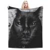 Halloween Black Cats Blankets Witchy Kitty Fleece Awesome Warm Throw Blankets for Bedspread Spring/Autumn