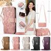 Floral Leather Wallet Case for Xiaomi 14T Pro/C71/Redmi 13/14C/Note13/A5...with Detachable Shoulder Strap
