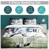 Football Star Three-Piece Quilt Cover 3D Digital Printing Bedding Set Bed Cover