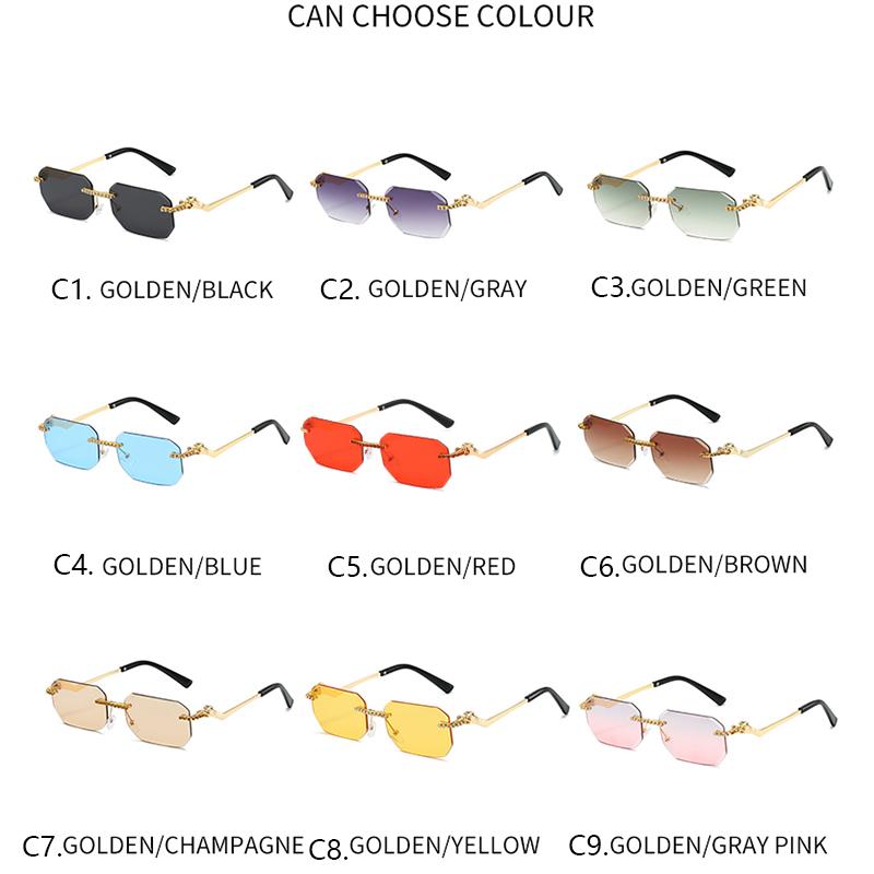 Fashion Rimless Sunglasses Women Men Luxury Retro UV400 Protection Stylish Eyewear for Outdoor Activities