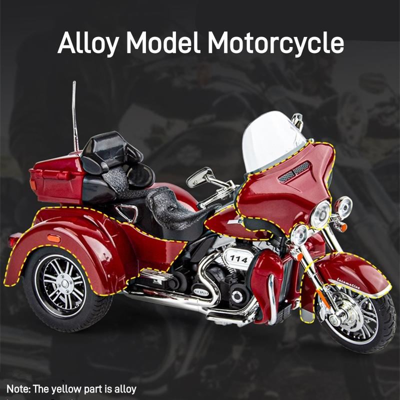 1/9 Harley-Davidson CVO TRI GLIDE Alloy Huge Model Three Wheeled American Style Cruise Motorcycle Diecast Metal Toy Scale Motorbike Kid Toy Gift