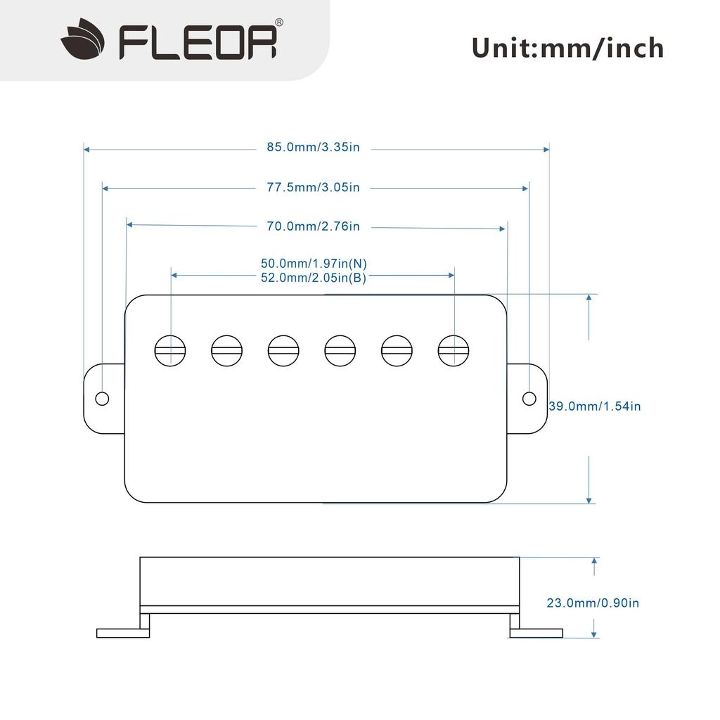 FLEOR Alnico5 Guitar Humbucker Pickup Set with Golden Bridge and Neck Pickups for LP-Style Guitars