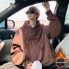 Men's Trendy Loose Fit Fleece-Lined Hooded Sweatshirt - Autumn/Winter Style