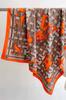 Women' Scarf 90X90 Brown and Orange - Geometric Pattern in an Artistic Style