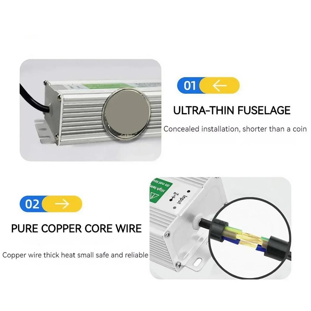 12V 24V 20W60W Waterproof IP67 LED Light Box Transformer Switching Power Supply Driver Sign Lighting Transformer