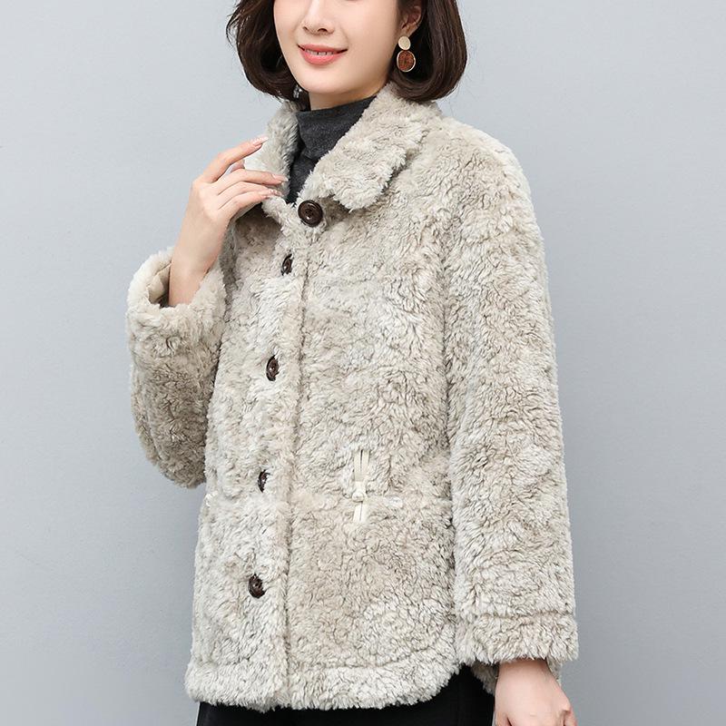 

Пальто с меховой подкладкой L серый/зелёный