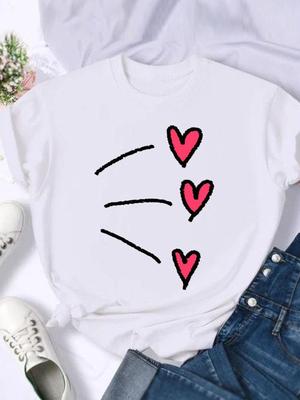 (Asian Size) T Shirt Clothing Watercolor Lovely Style Cute Casual Fashion Print Female Casual Women's Top Graphic Tee Short Sleeve T-shirts