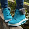 Rimocy Warm Short Plush Platform Snow Boots Women Winter Non Slip Wedges Ankle Boots Woman Lace Up Cotton Padded Shoes Creepers